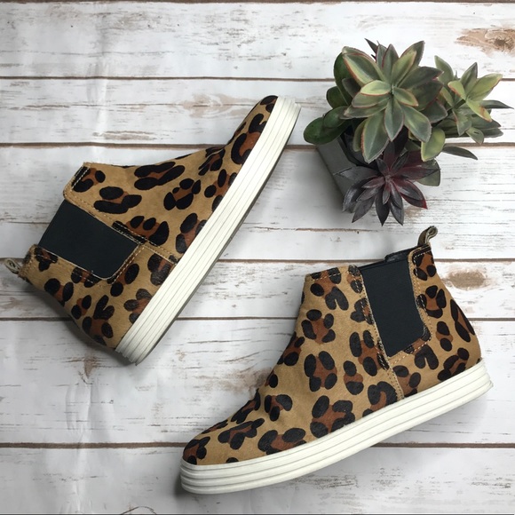 leopard sneaker boots